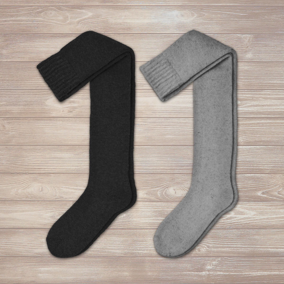 Charcoal Overknee-Socken (2 Paar)